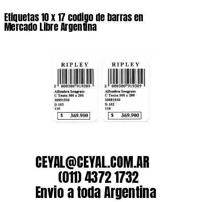 Etiquetas 10 x 17 codigo de barras en Mercado Libre Argentina
