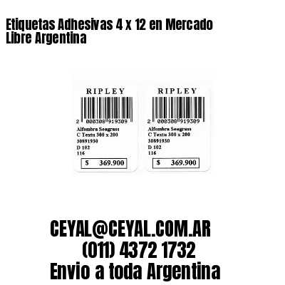 Etiquetas Adhesivas 4 x 12 en Mercado Libre Argentina