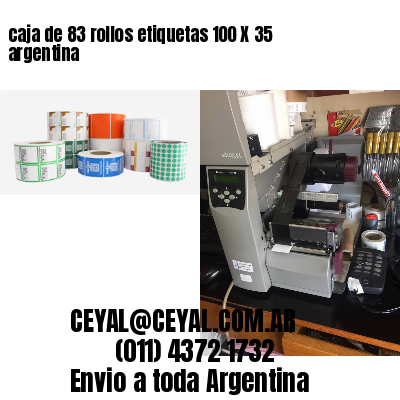 caja de 83 rollos etiquetas 100 X 35 argentina