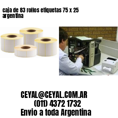caja de 83 rollos etiquetas 75 x 25 argentina	