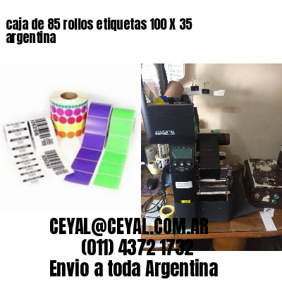 caja de 85 rollos etiquetas 100 X 35 argentina	