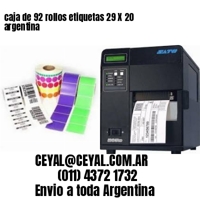 caja de 92 rollos etiquetas 29 X 20 argentina