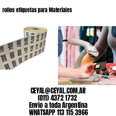 rollos etiquetas para Materiales	