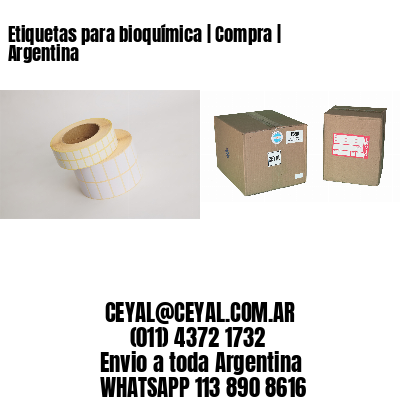 Etiquetas para bioquímica | Compra | Argentina