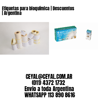 Etiquetas para bioquímica | Descuentos | Argentina
