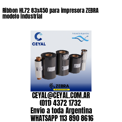 Ribbon HL72 83×450 para impresora ZEBRA modelo industrial