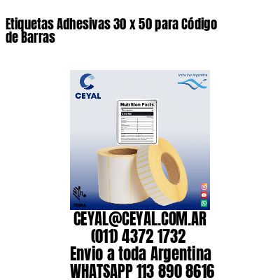 Etiquetas Adhesivas 30 x 50 para Código de Barras