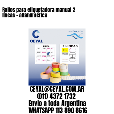 Rollos para etiquetadora manual 2 líneas – alfanumérica