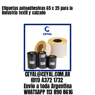 Etiquetas autoadhesivas 65 x 25 para la industria textil y calzado