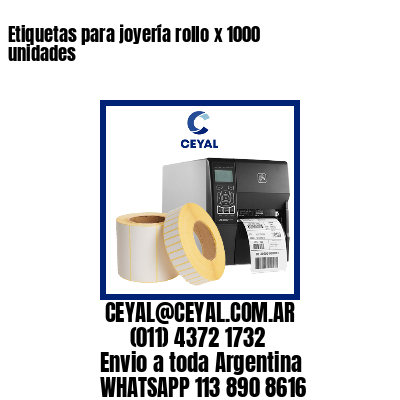 Etiquetas para joyería rollo x 1000 unidades