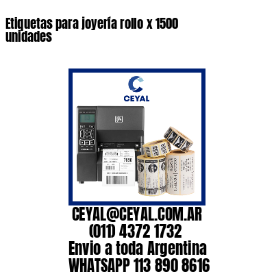 Etiquetas para joyería rollo x 1500 unidades