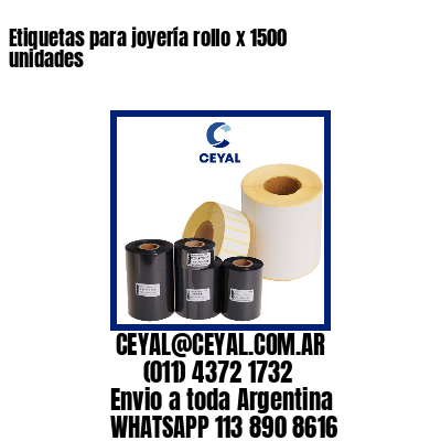 Etiquetas para joyería rollo x 1500 unidades