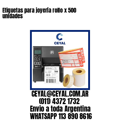 Etiquetas para joyería rollo x 500 unidades