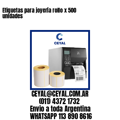 Etiquetas para joyería rollo x 500 unidades