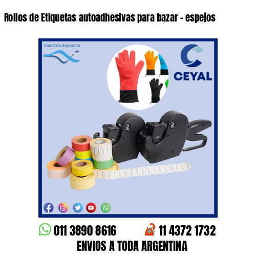 Rollos de Etiquetas autoadhesivas para bazar – espejos