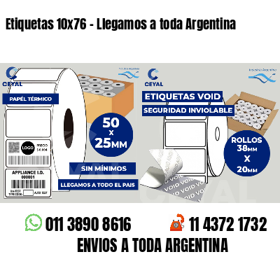 Etiquetas 10x76 - Llegamos a toda Argentina