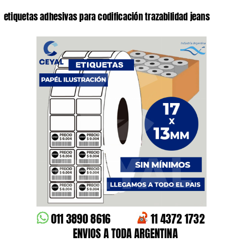etiquetas adhesivas para codificación trazabilidad jeans