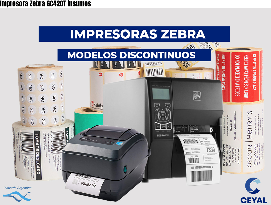 Impresora Zebra GC420T insumos