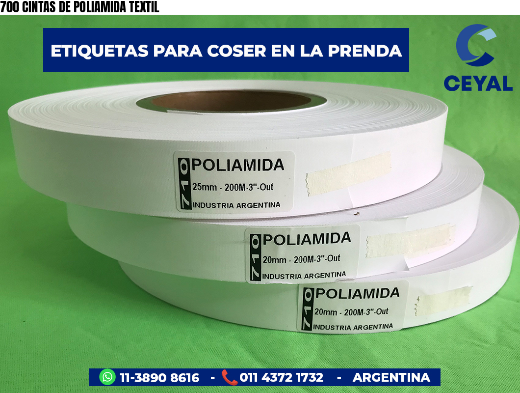 700 CINTAS DE POLIAMIDA TEXTIL