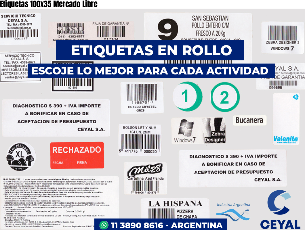 Etiquetas 100x35 Mercado Libre