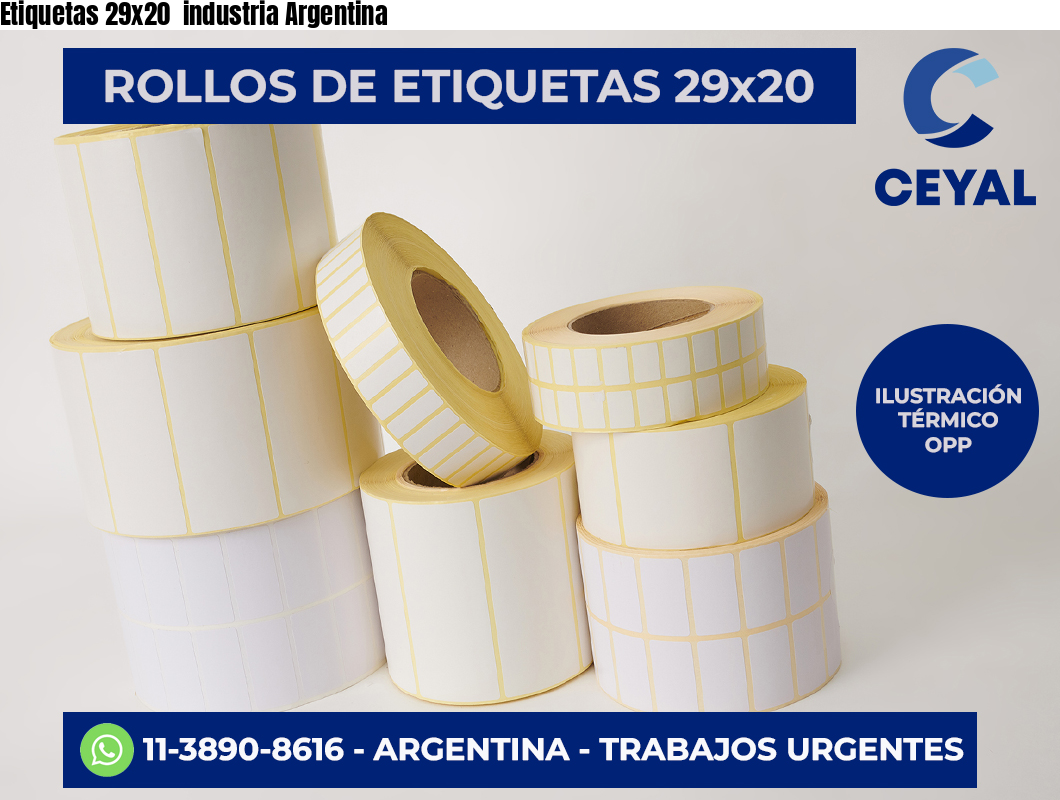 Etiquetas 29x20  industria Argentina