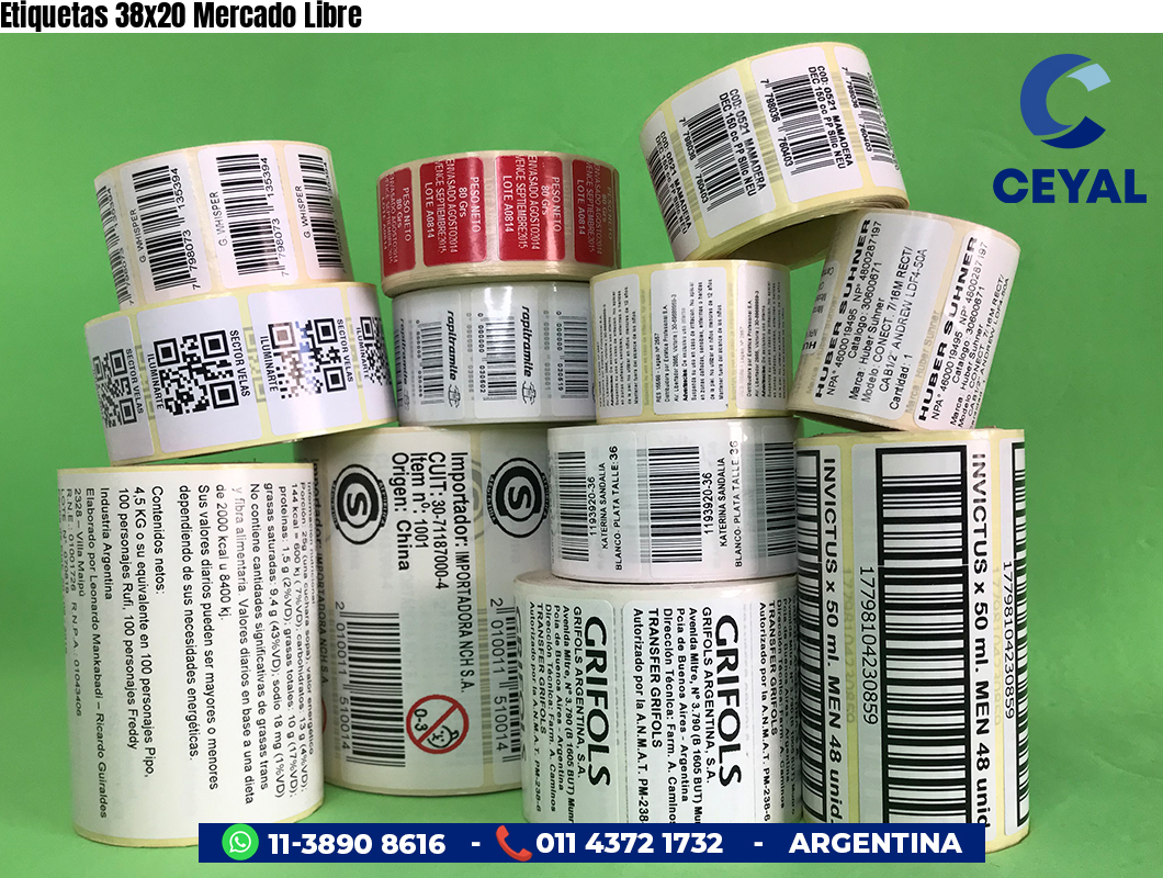 Etiquetas 38x20 Mercado Libre
