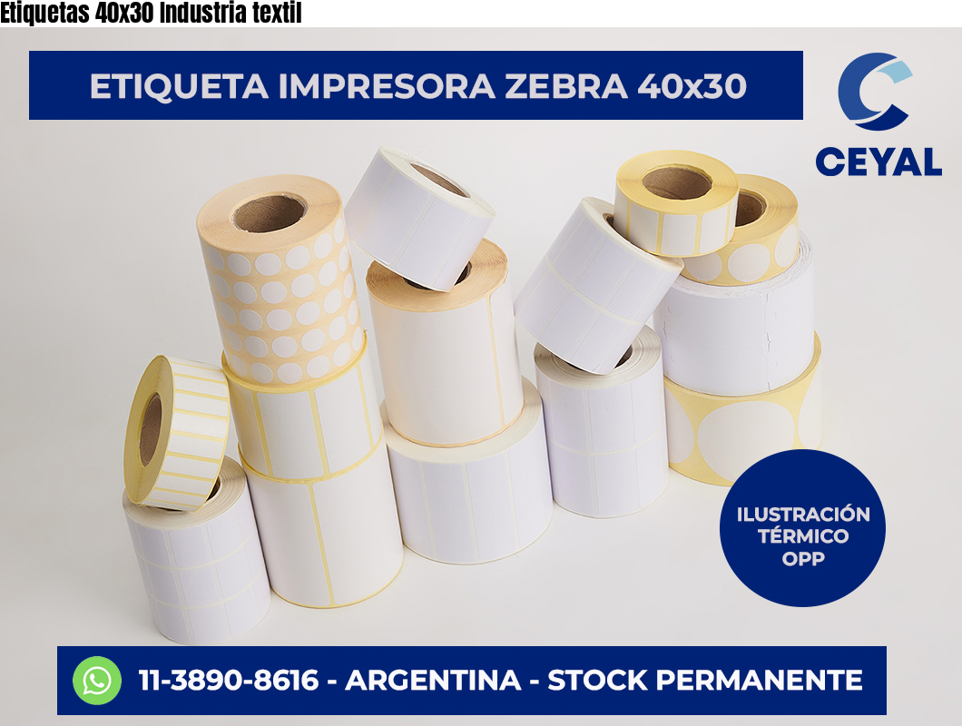 Etiquetas 40x30 Industria textil