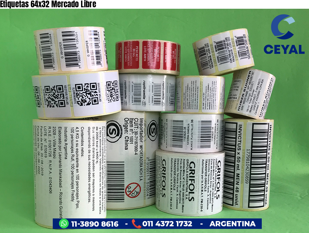 Etiquetas 64x32 Mercado Libre