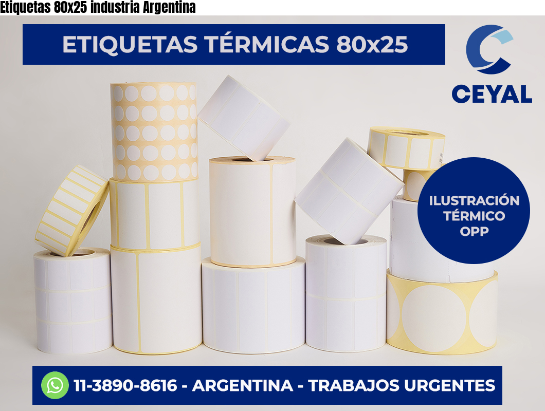 Etiquetas 80×25 industria Argentina
