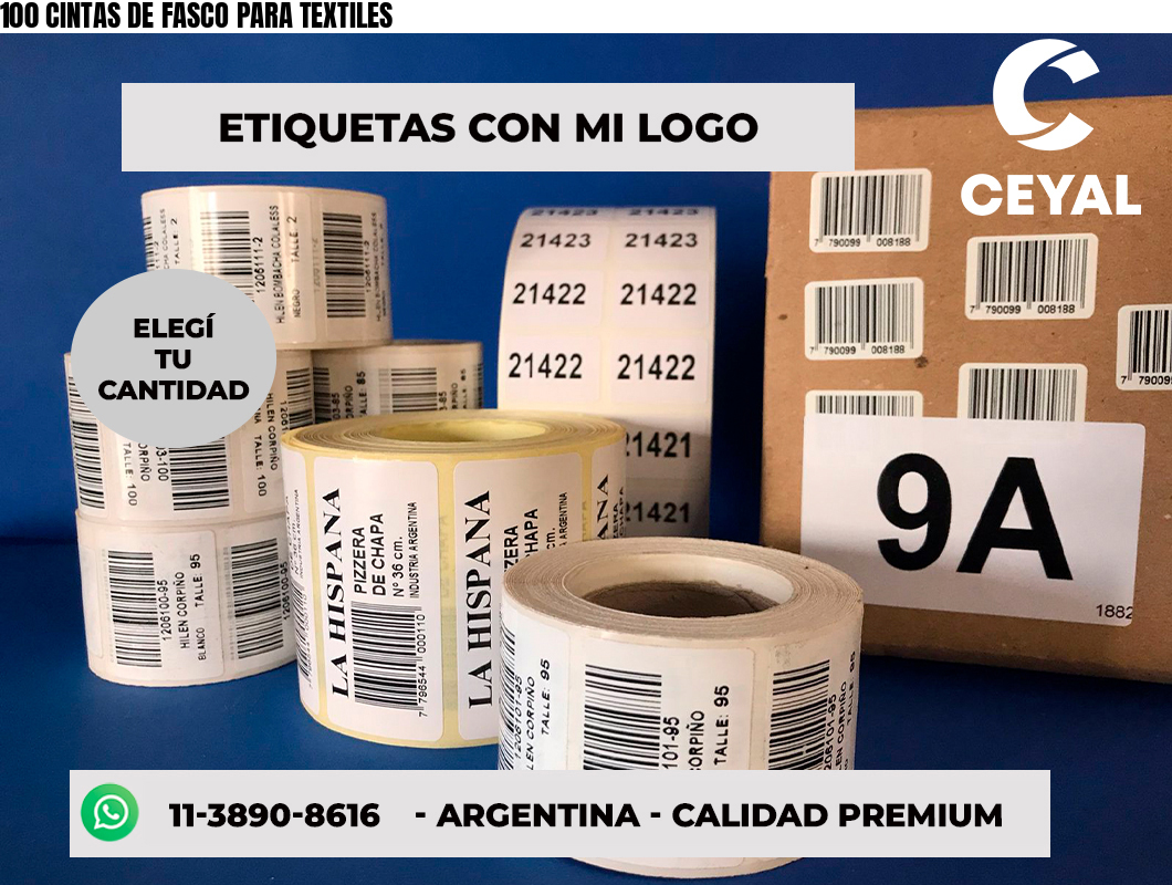 100 CINTAS DE FASCO PARA TEXTILES