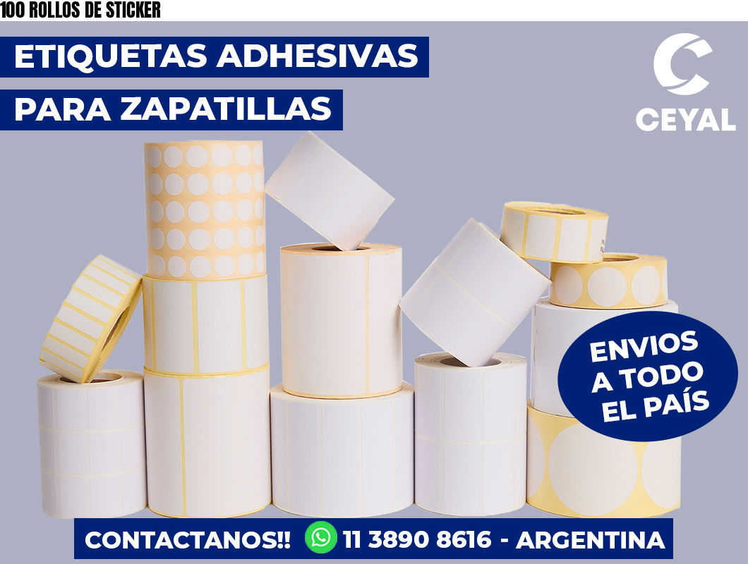 100 ROLLOS DE STICKER