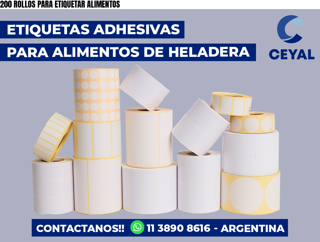 200 ROLLOS PARA ETIQUETAR ALIMENTOS