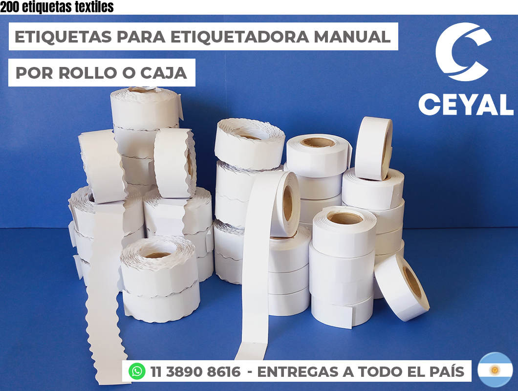 200 etiquetas textiles