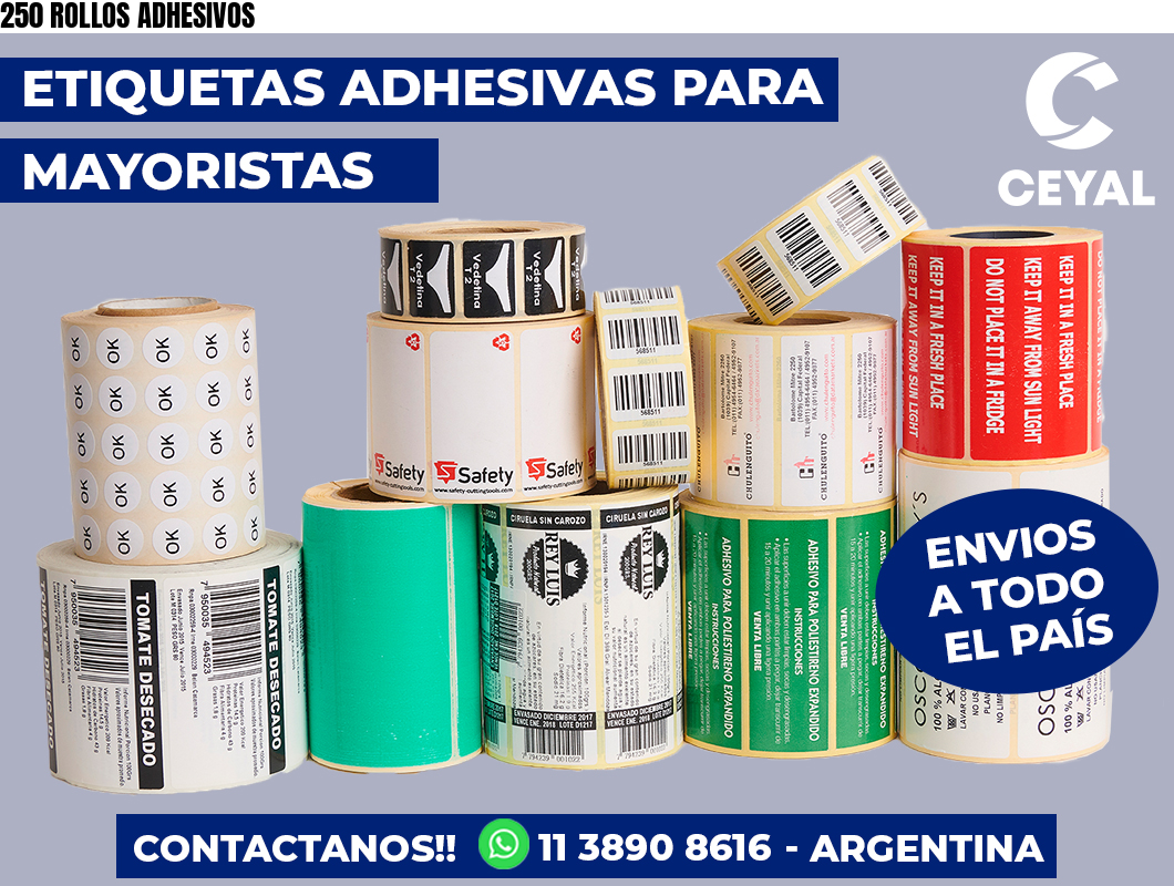 250 ROLLOS ADHESIVOS