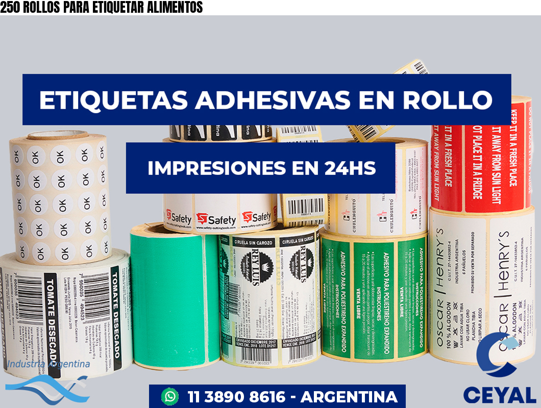 250 ROLLOS PARA ETIQUETAR ALIMENTOS