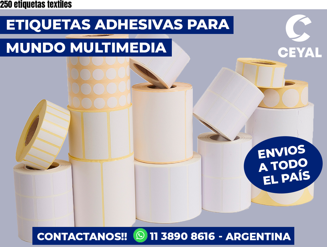 250 etiquetas textiles