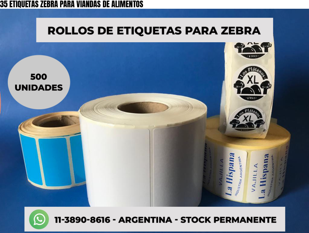 35 ETIQUETAS ZEBRA PARA VIANDAS DE ALIMENTOS