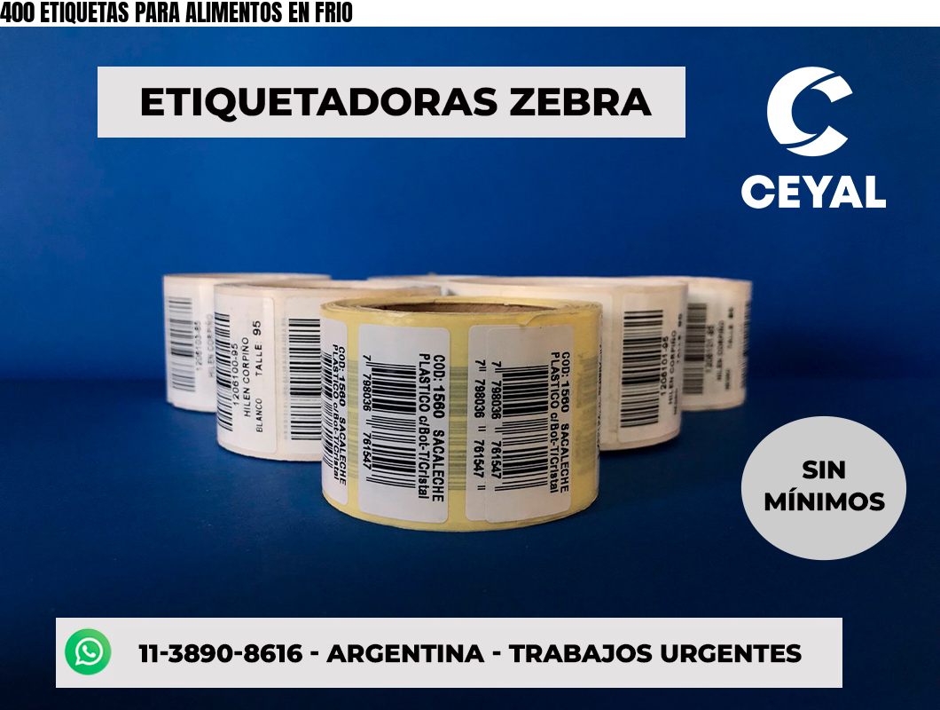 400 ETIQUETAS PARA ALIMENTOS EN FRIO