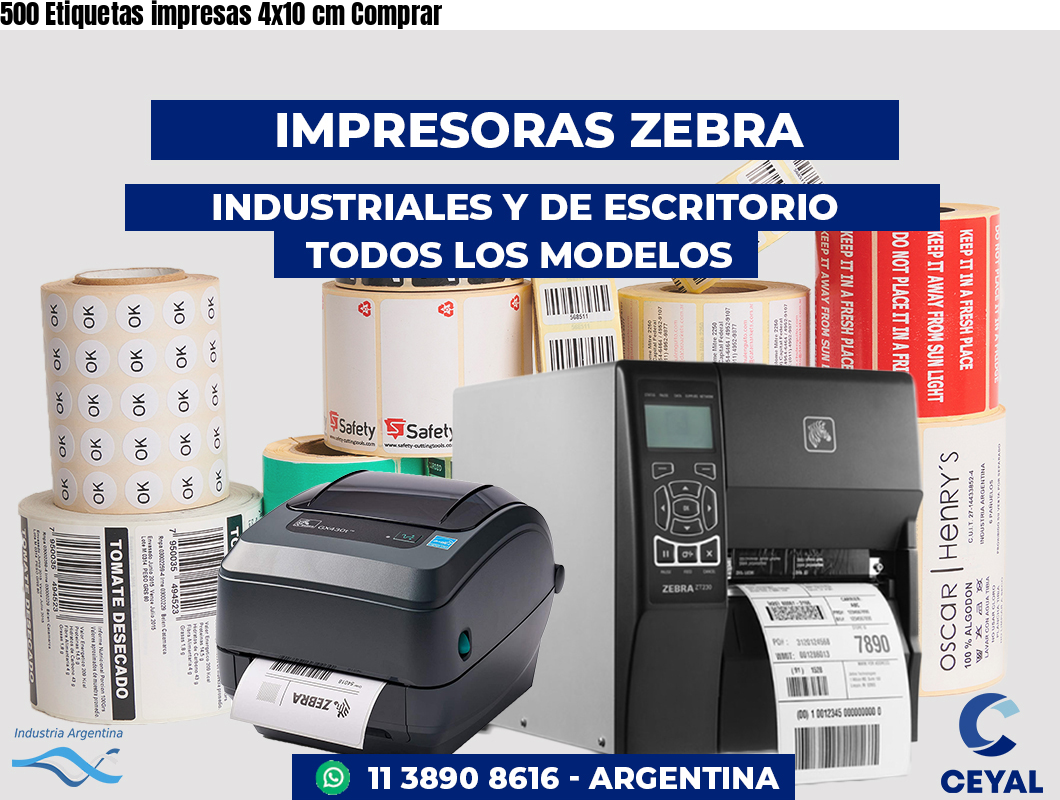 500 Etiquetas impresas 4x10 cm Comprar