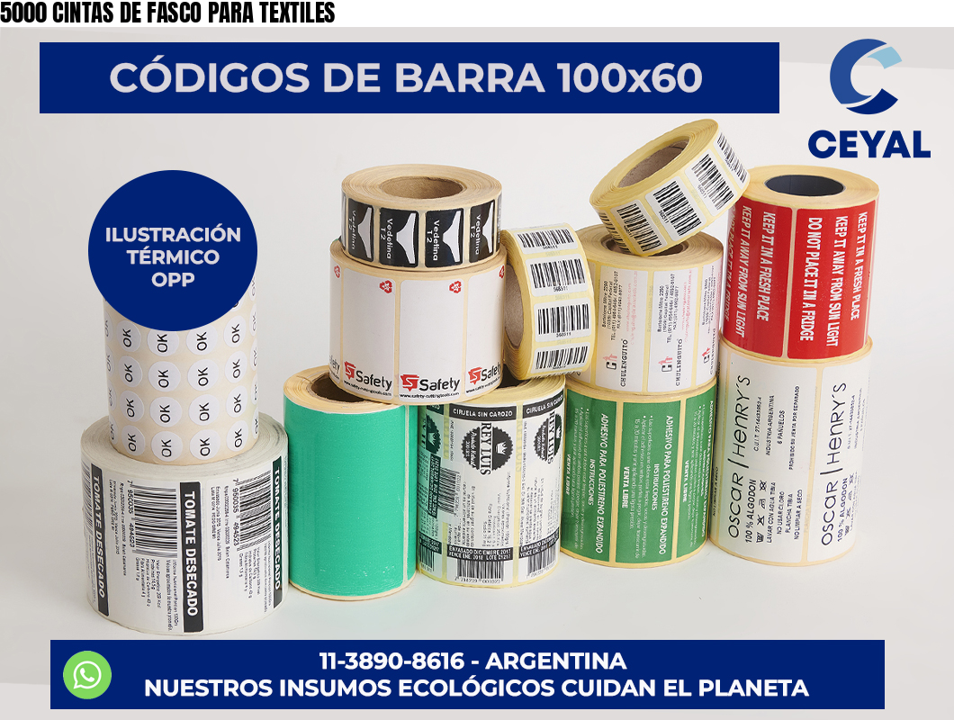 5000 CINTAS DE FASCO PARA TEXTILES