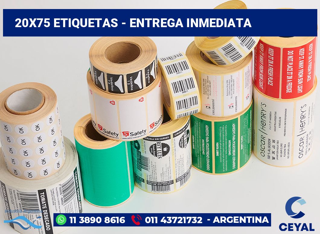 20×75 Etiquetas