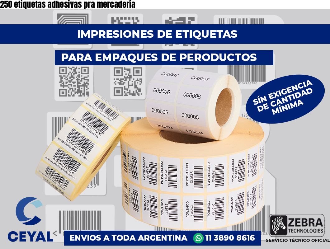 250 etiquetas adhesivas pra mercadería