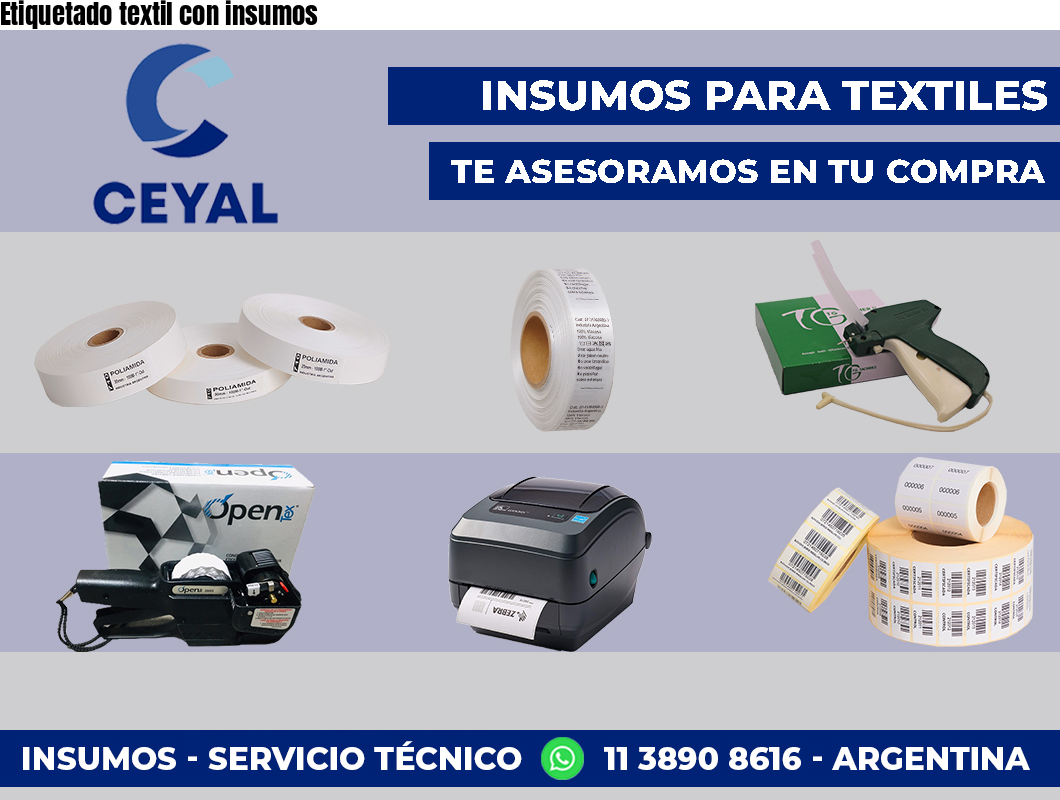 Etiquetado textil con insumos