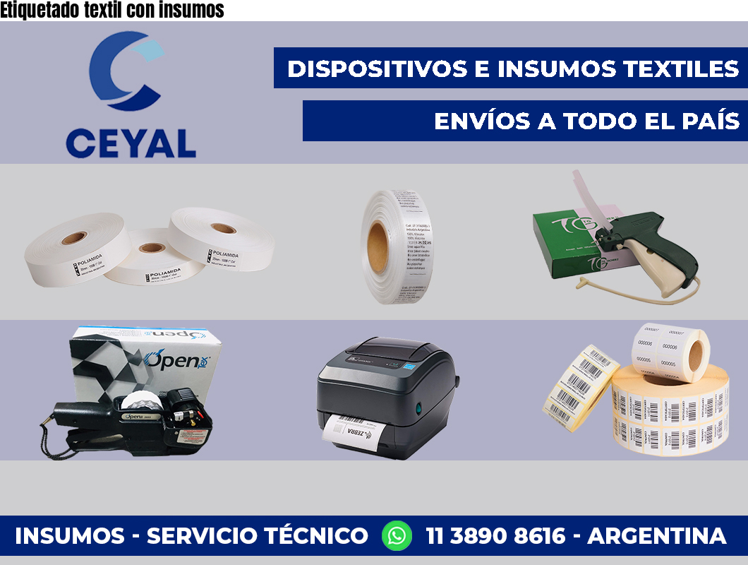 Etiquetado textil con insumos