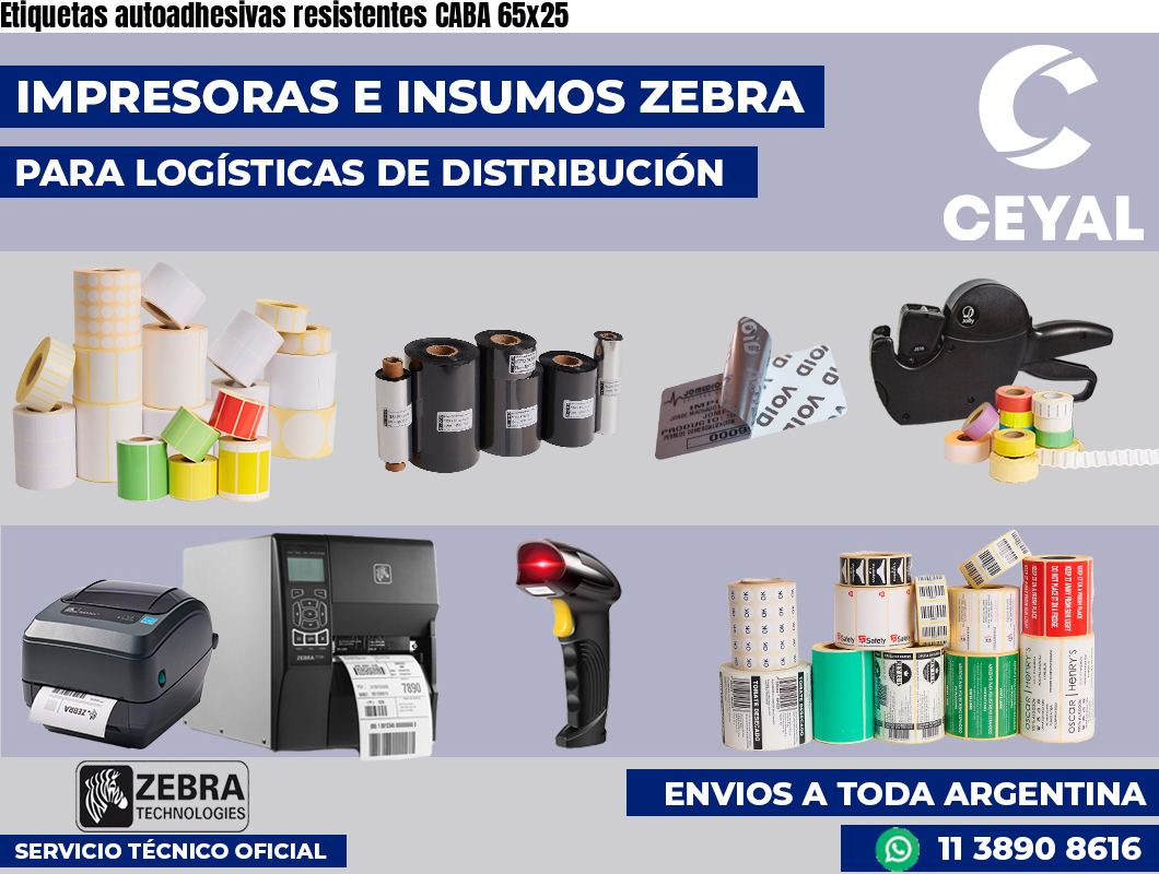 Etiquetas autoadhesivas resistentes CABA 65×25