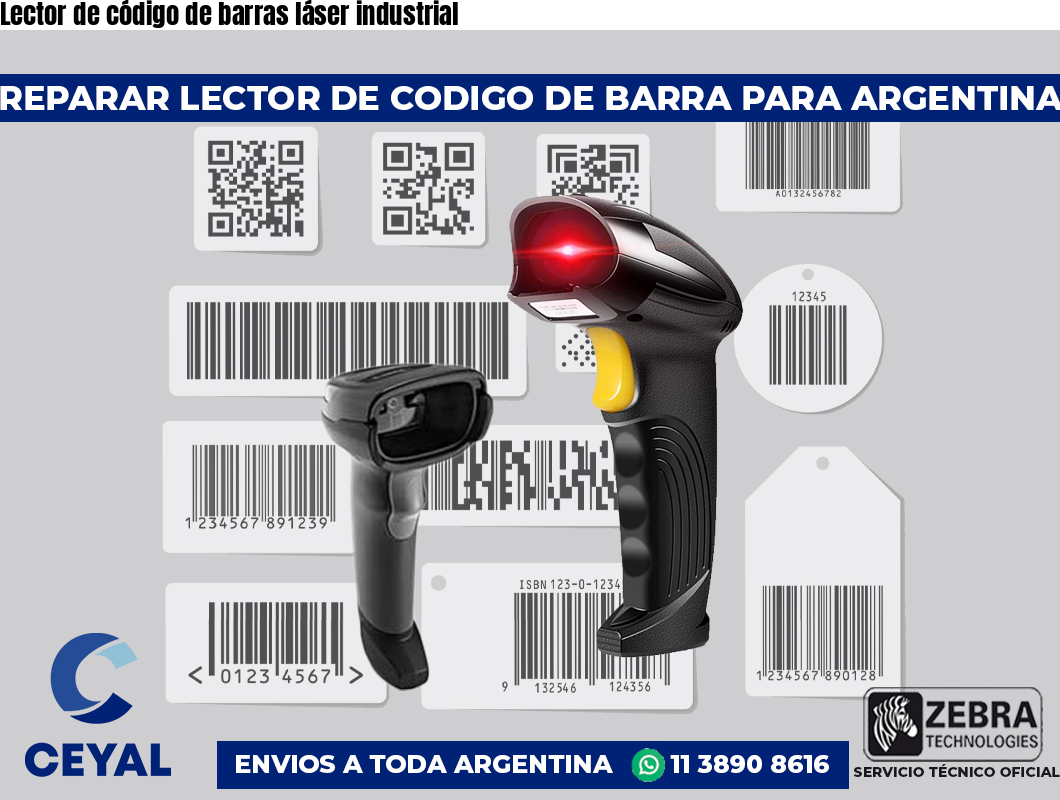 Lector de código de barras láser industrial