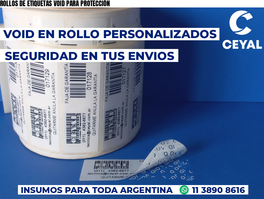 ROLLOS DE ETIQUETAS VOID PARA PROTECCIÓN