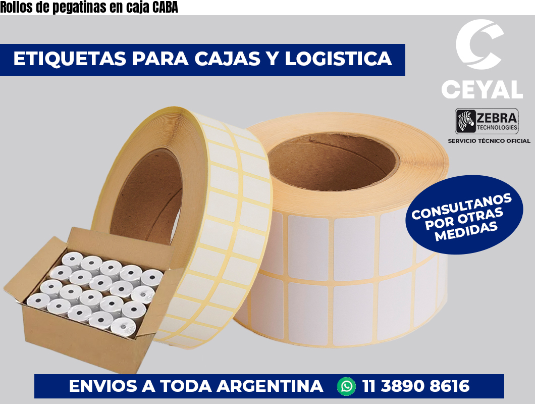 Rollos de pegatinas en caja CABA