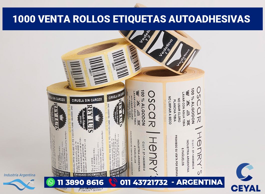 1000 Venta rollos etiquetas autoadhesivas