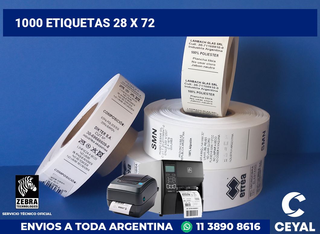 1000 etiquetas 28 x 72